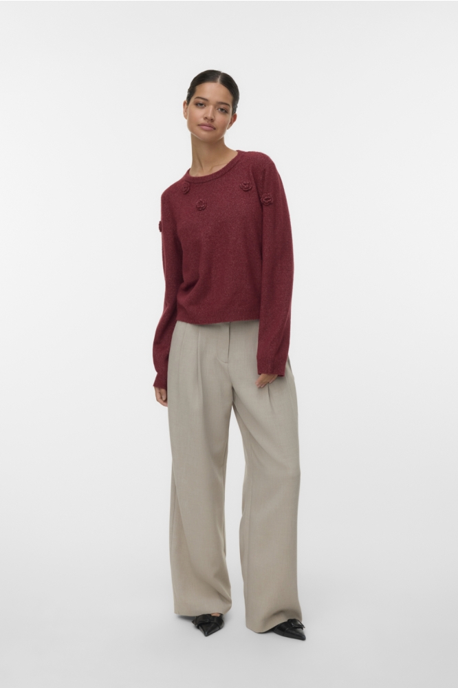 VMROSE LS O-NECK PULLOVER BOO 10331434 SYRAH/MELANGE